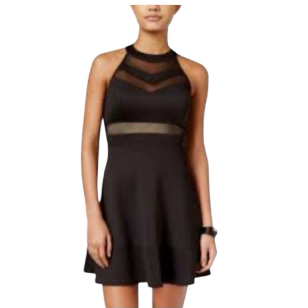 Emerald Sundae Sleeveless Litte Black Dress w/Mesh Cutouts Size Small Jrs